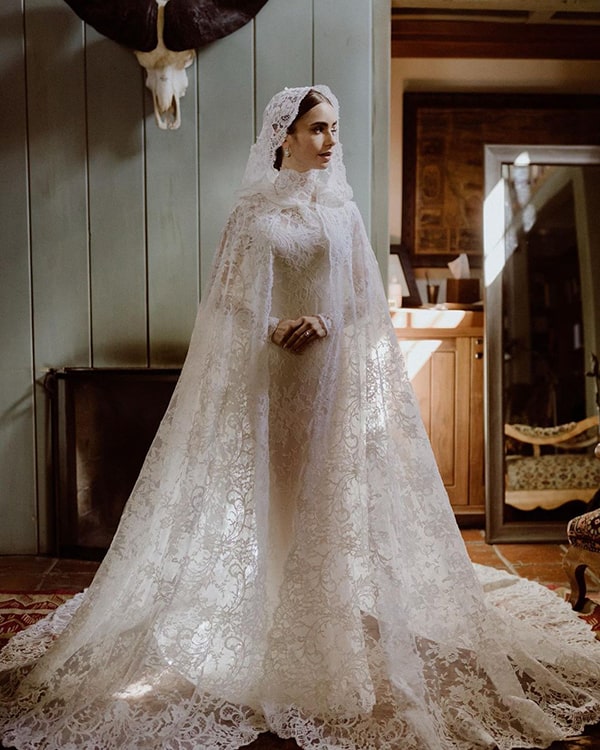 Lily Collins' wedding dress